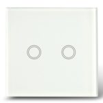 Makegood - Dotykový vypínač, sklenený panel, dva okruhy, biely
