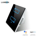Lanbon - dotykový vypínač s WiFi, séria L6 – dva okruhy, čierny