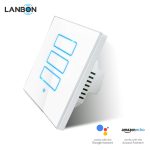 Lanbon - dotykový vypínač s WiFi, séria L6 – tri okruhy, biely