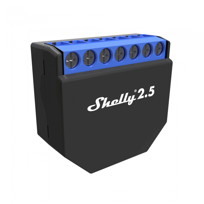image-Shelly 2.5 - spínací/žalúziový modul s meraním spotreby 2x 10A (WiFi)