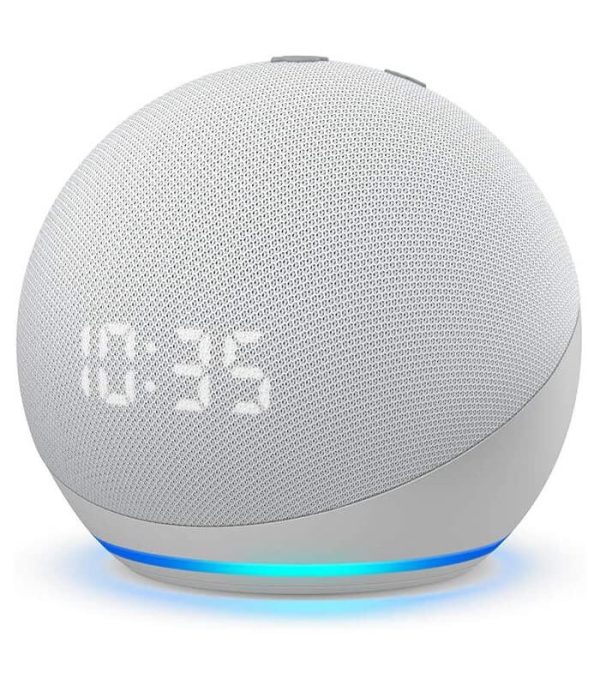 Amazon Echo Dot 4. generácie s hodinami, Glacier White