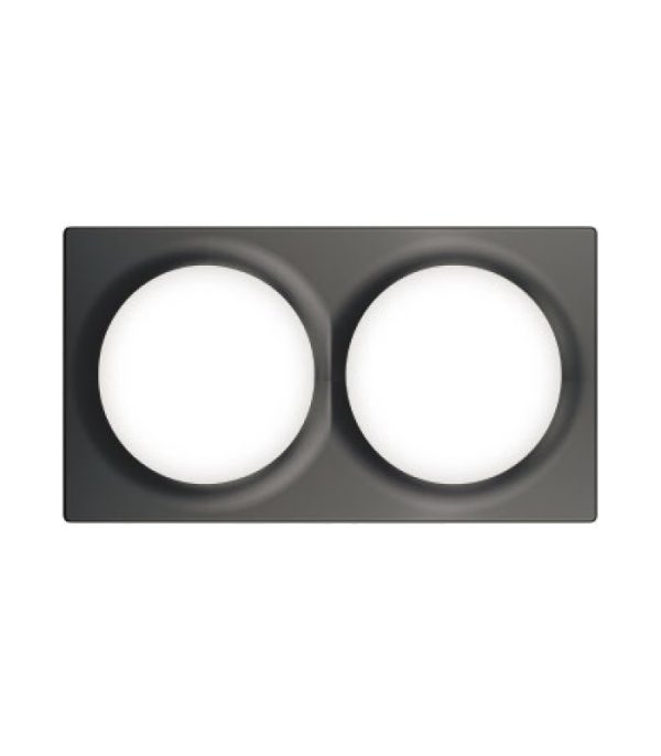 image-Dvojrámik pre vypínače Walli - FIBARO Walli Double Cover Plate Anthracite (FG-Wx-PP-0003-8)