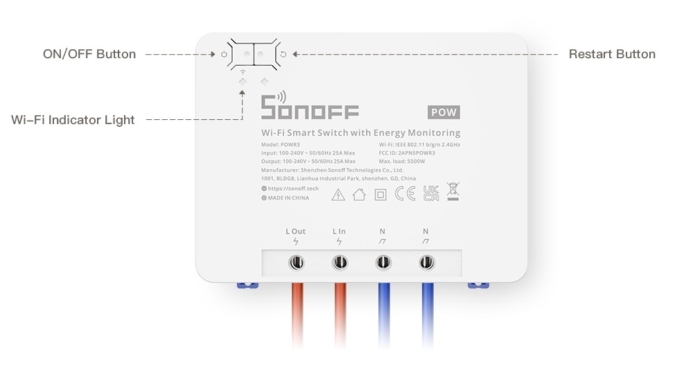Sonoff High power WIFI smart switch (25A) 7