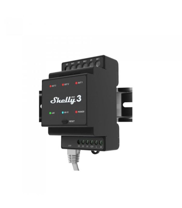 Shelly Pro 3 - spínací modul 3x 16A (LAN, WiFi, Bluetooth)