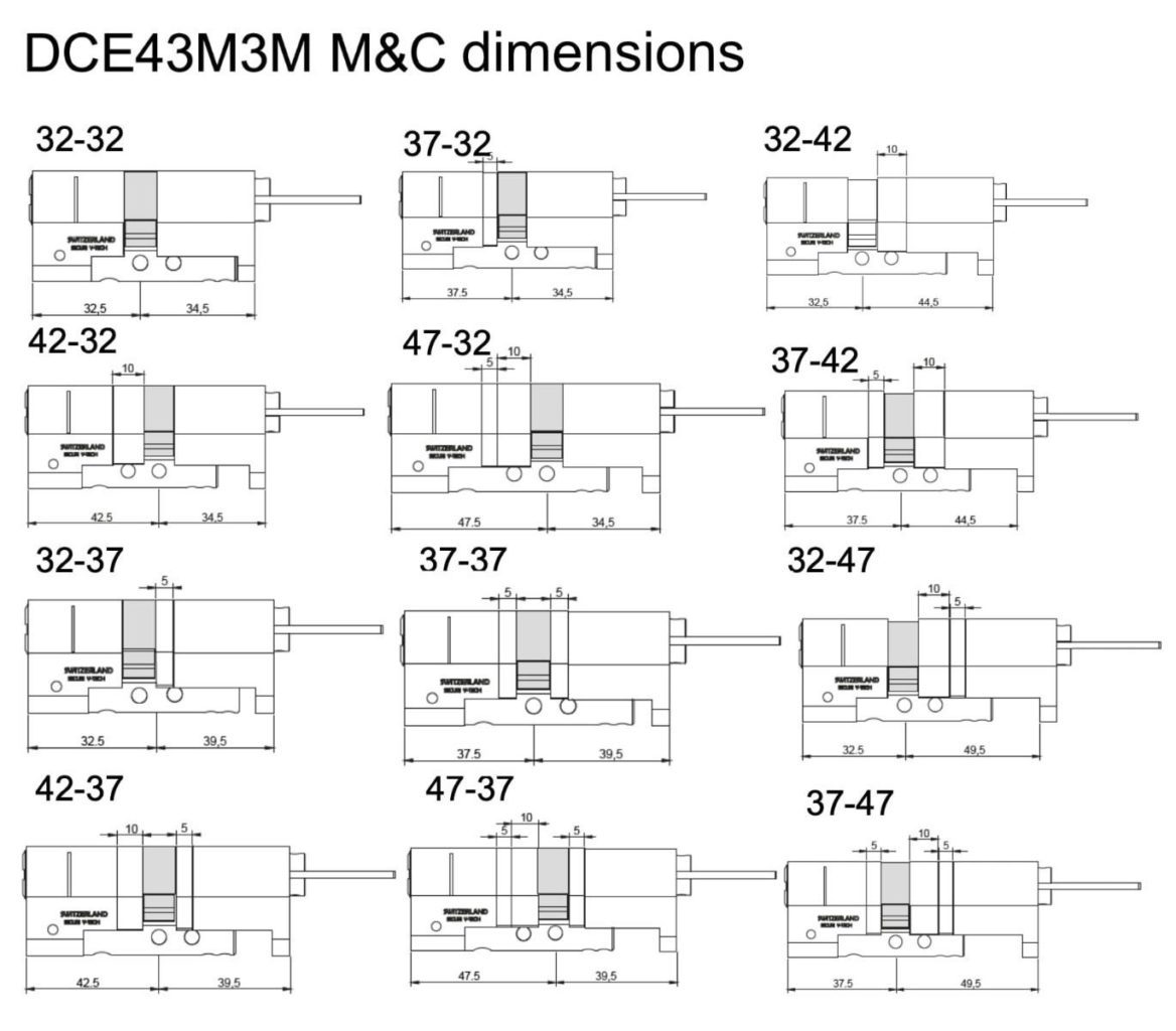 M&C Modulárny cylinder pre Danalock V3, vnútorná dĺžka 30 mm 1