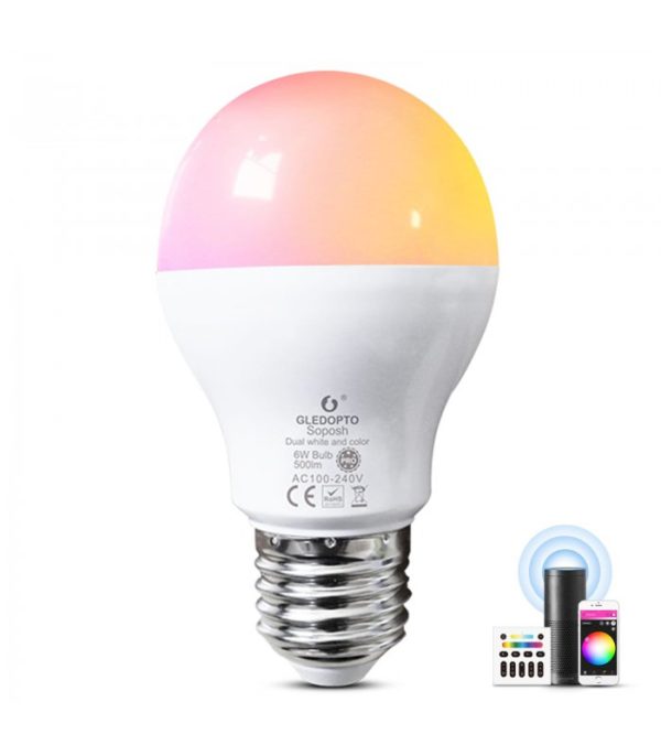 image-GLEDOPTO Zigbee Pro 6W LED Bulb Dual White and Color (GL-B-007P)