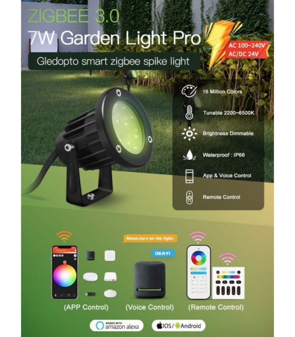 image-GLEDOPTO Zigbee Pro Outdoor light RGB+CCT (GL-G-002P)