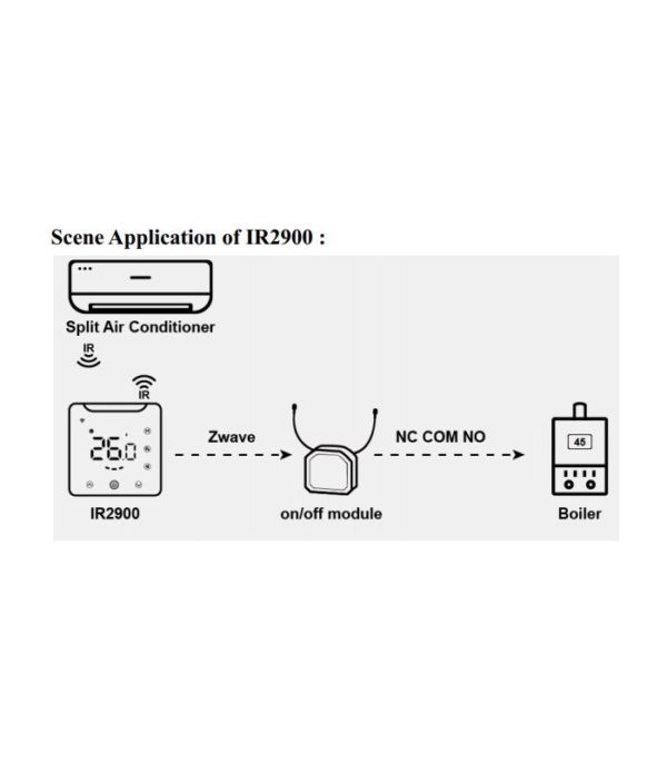 image-MCO HOME Wireless AC Thermostat IR2900, Z-Wave 800