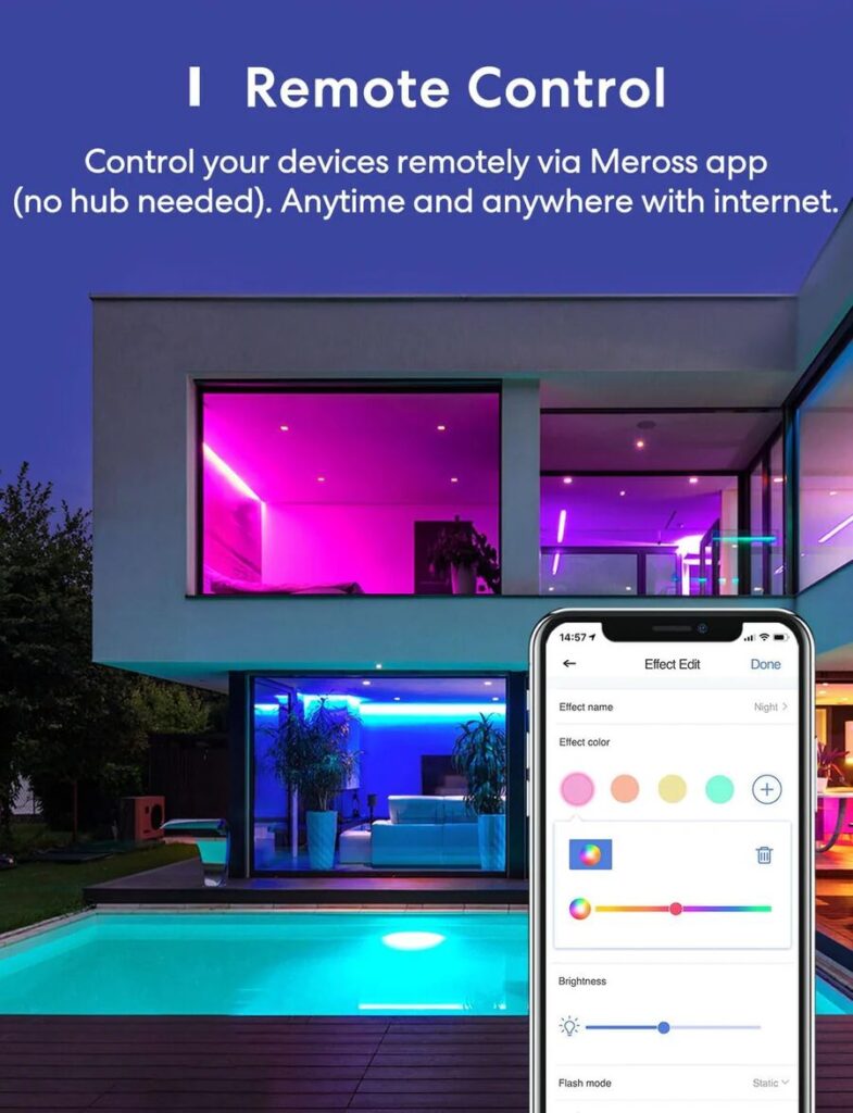 Meross Smart Wi-Fi LED pás RGB 2x5m, MSL320HK (EU verzia)