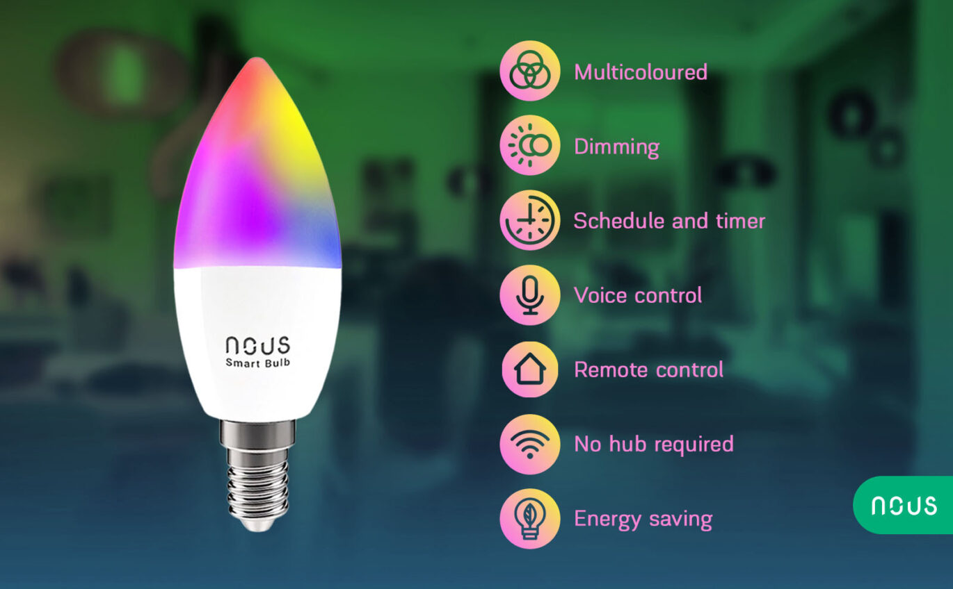 Nous P4 WiFi Smart Žiarovka RGB E14 Tuya 1