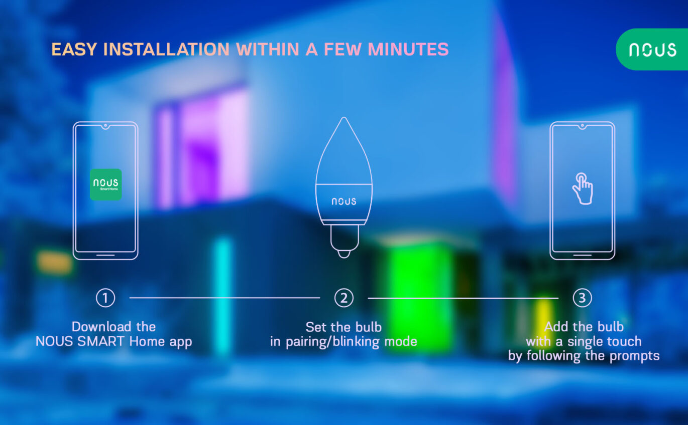 Nous P4 WiFi Smart Žiarovka RGB E14 Tuya 5