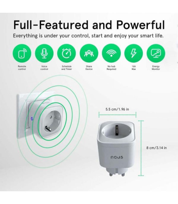 image-Nous A7 WiFi Smart Zásuvka do 16A Tuya