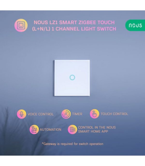 image-Nous LZ1 Zigbee Smart Dotykový Svetelný Vypínač 1 kanál