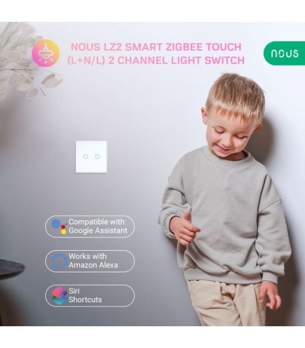 image-Nous LZ2 Zigbee Smart Dotykový Svetelný Vypínač 2 kanály