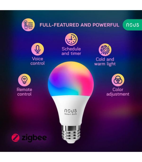 image-Nous P3Z Zigbee Smart Žiarovka RGB E27