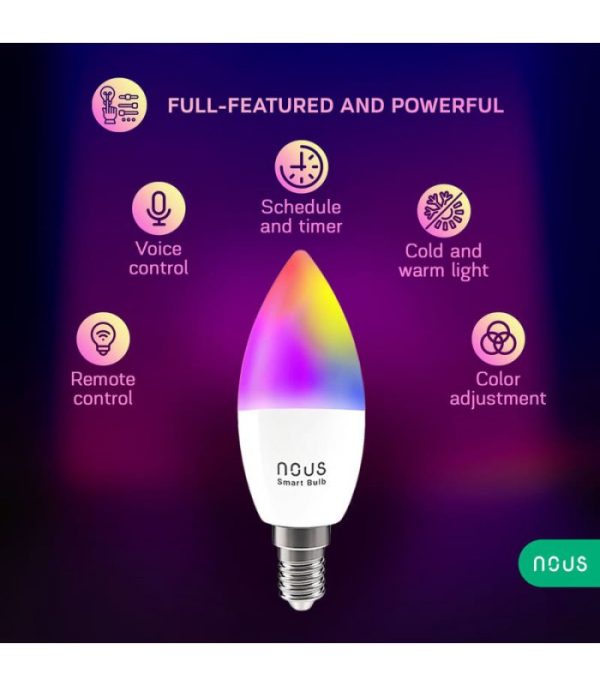 image-Nous P4 WiFi Smart Žiarovka RGB E14 Tuya