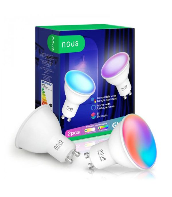 image-Nous P8 WiFi Smart Žiarovka RGB GU10 Tuya (2 kusy)