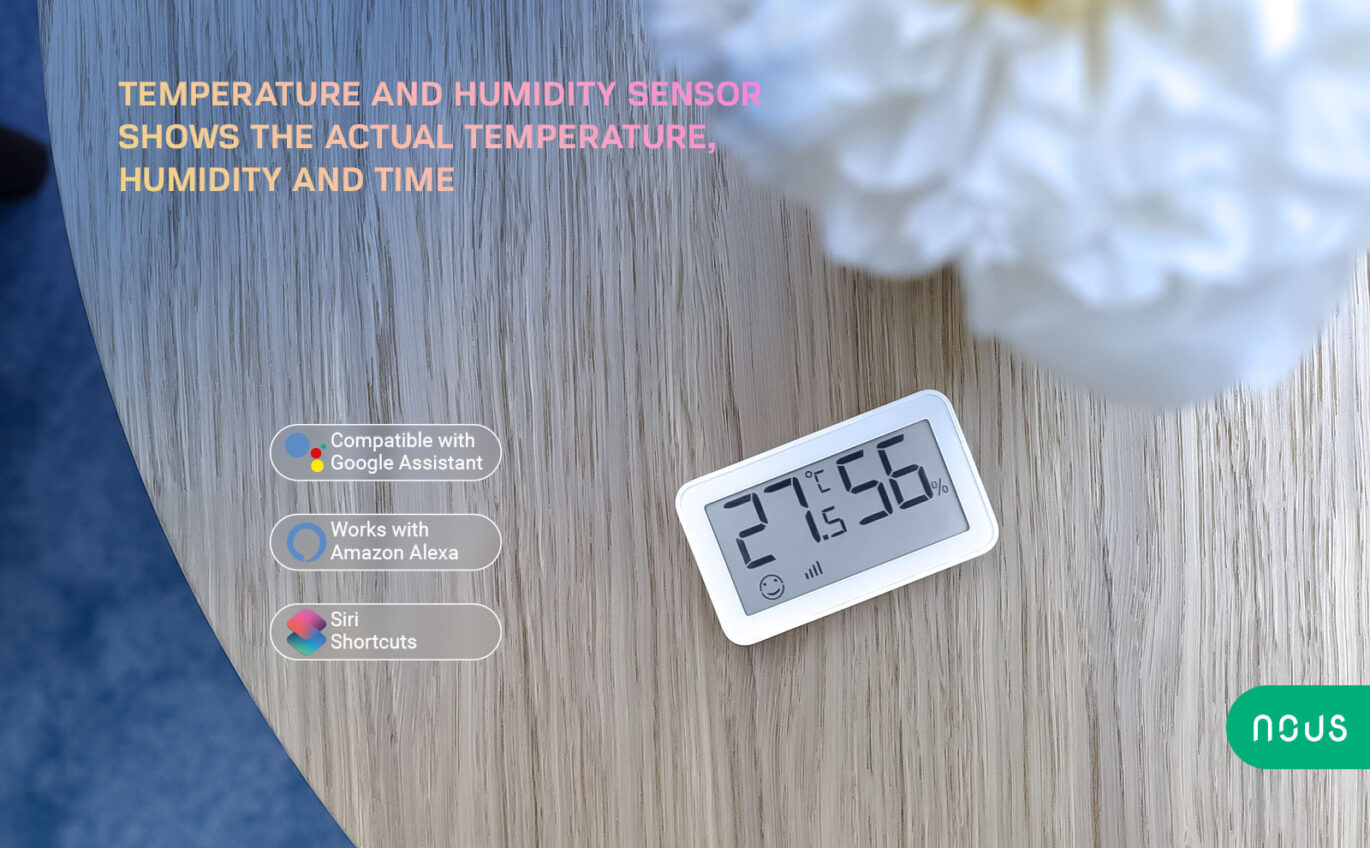 Nous E6 LCD Zigbee Smart Teplotný a Vlhkostný Senzor 1
