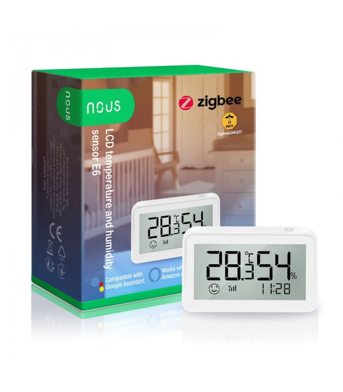 image-Nous E6 LCD Zigbee Smart Teplotný a Vlhkostný Senzor